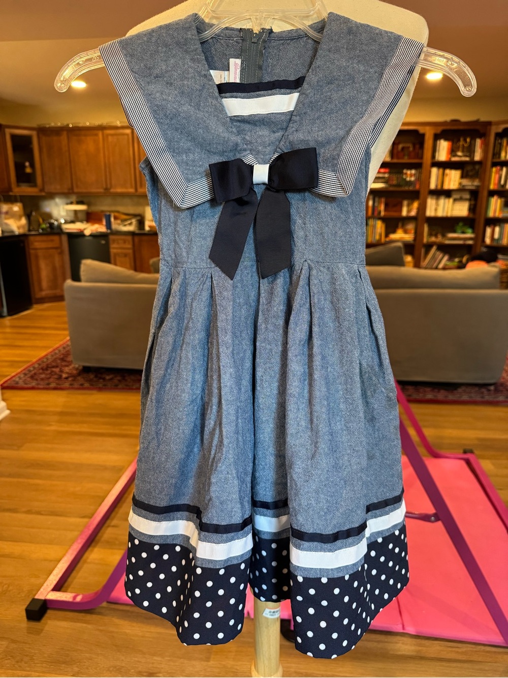 Bonnie Jean nautical fit & flare dress sz 7
